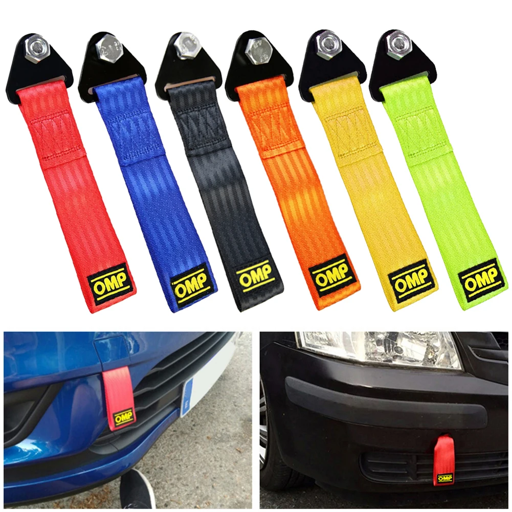 6 colors Car Styling Fashion Tags Car Towing Nylon Ropes Hook For RECARO VW BMW JEEP NISSAN HONDA JDM Auto Tow Strap Accessories