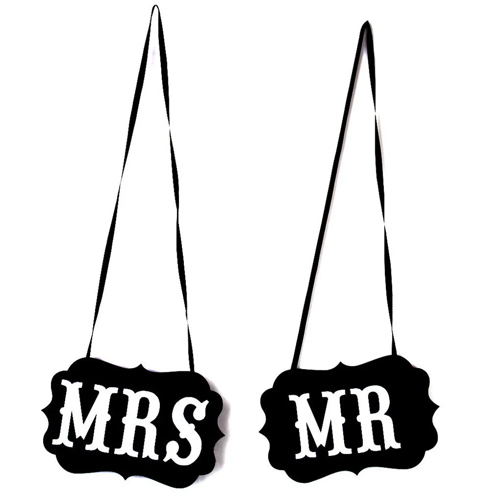 

Mr Mrs Photo Props 17*27Cm White Black Wedding Chair Signs Bride Groom Decorations Unique Party Supplies Handheld