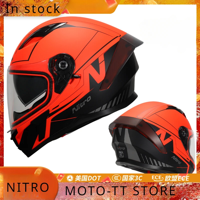 

NITRO Helmets for Motorcycles Ventilation and Breathability Full Face Noise Reduction Comfortable Memory ABS Material Unisex