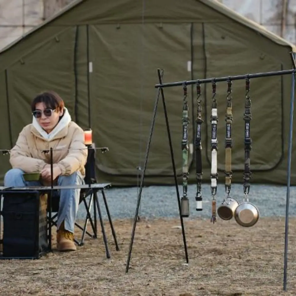 

Multi-functional Outdoor Webbing Hanging Buckle Long Portable Handbag Strap Sling 5 Colors Expandable Backpack Anti-lost Rope