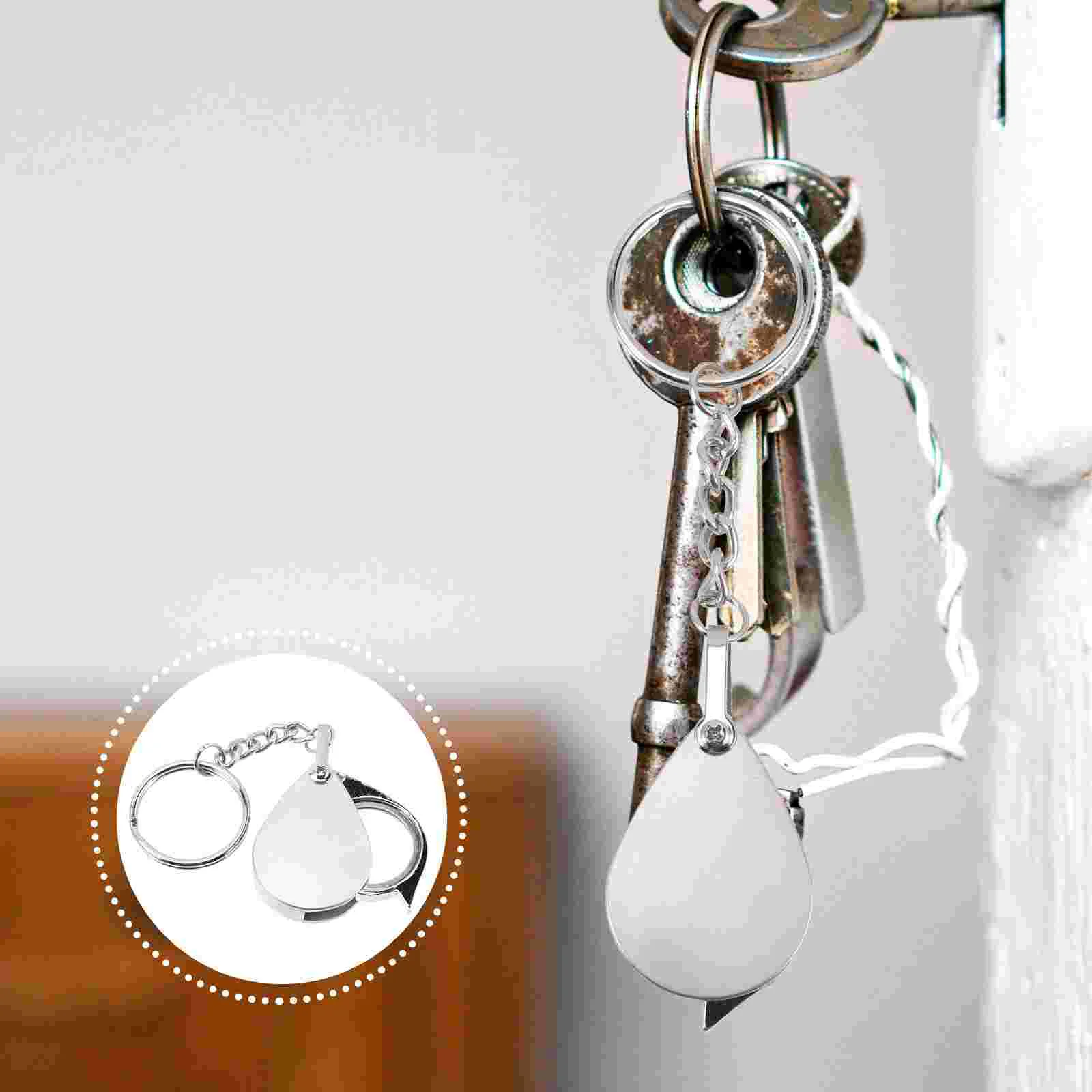 Magnifying Glass Keychain Magnifier Hanging Portable Keyring Loupe Necklace Elderly Pendant Optical Lens Mirror