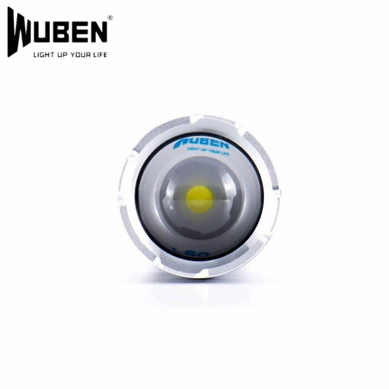 Wuben L60 Micro USB Charging Zoomable Tactical Search Spotlight Flashlight 1200lm 18650 LED Camping Floodlight with Strike Bezel