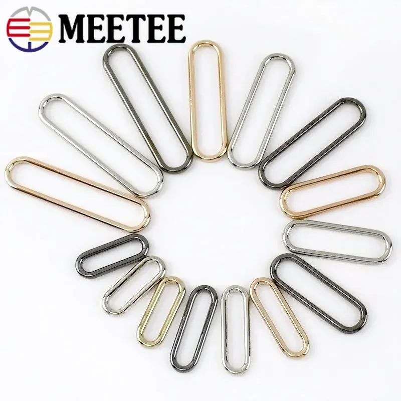 20Pcs 15-60mm Oval Metal Buckles for Shoes O D Ring Clasp Bag Strap Hooks Windbreaker Adjustment Buttons DIY Garment Accessories