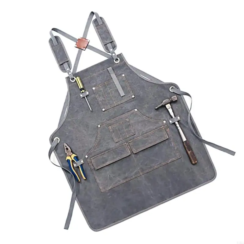   Tool Apron Adjustable Crosses Back Apron for Men Women with Hand Tool Pockets