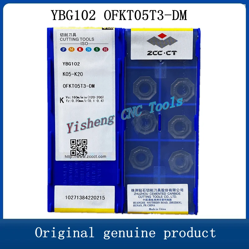 Original ZCC CT Carbide Inserts OFKT05T3-DM  YBG202 YBD152 YBG302 YBM253 YBM251 Lathe Cutter Tools Turnign Cutting CNC