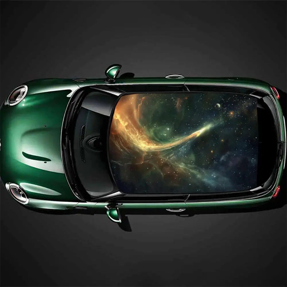 

Spectacular Starry Sky，Gift, DIY, Car Vinyl Wraps, Premium PVC Car Roof Decals, SUV and Van Racing Stickers, Easy Install Auto E