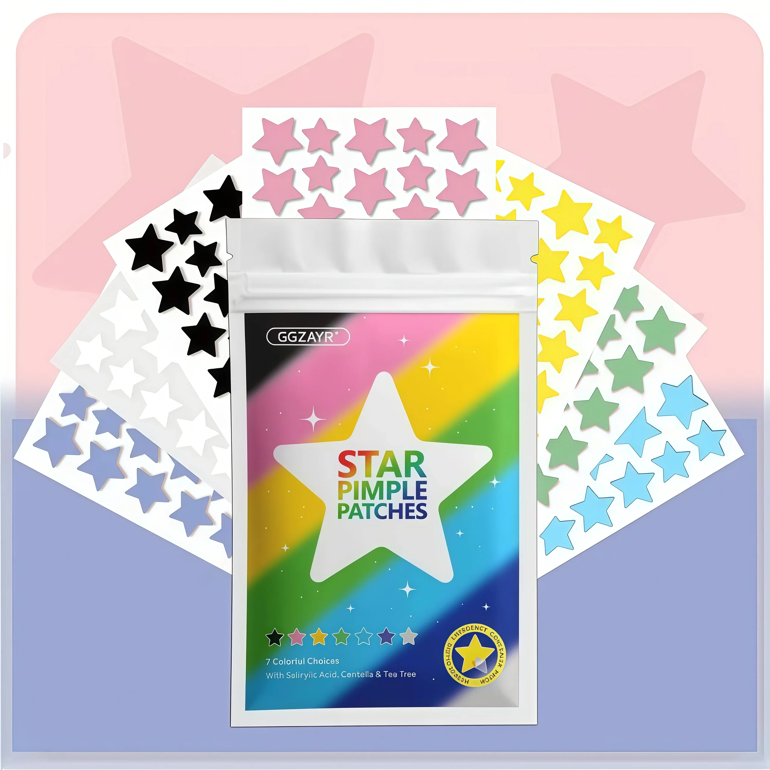 560/840/1680pcs Rainbow Star Acne Patches – Cute Hydrocolloid Dots for Clear Skin, Party & Daily Use image 6