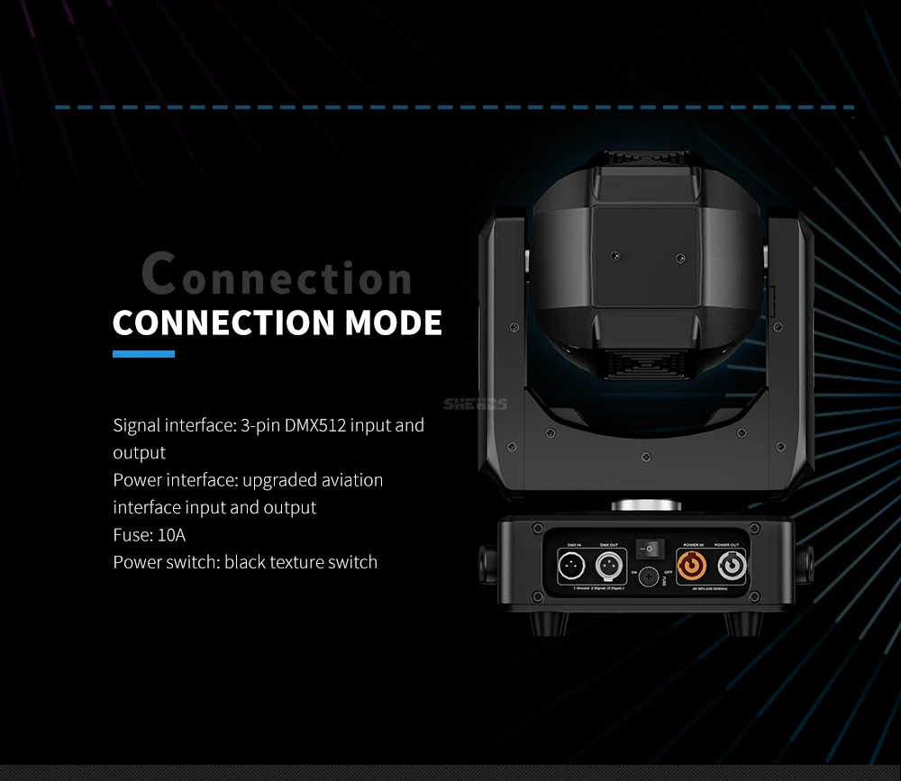 SHEHDS 230W 7R Super Beam Moving Head Blub DMX 512 Bühnenlichteffekt Professionell für Hochzeit DJ Disco Party 16/20CH 1,2 Grad – Detail 15