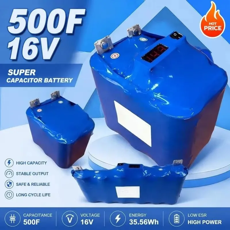 16V 500F Super Farad Capacitor for Maxwell Car Starter Rectifier Regulator 2.7V 3000F Audio Capacitor Emergency Power Supply
