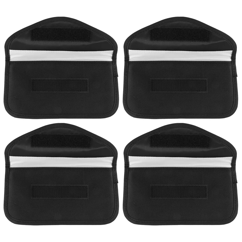 4Pcs Faraday Phone Signal Blocking Bags RFID Car Key Fob Protectors GPS Anti-Tracking Faraday Bags Shielding Pouch