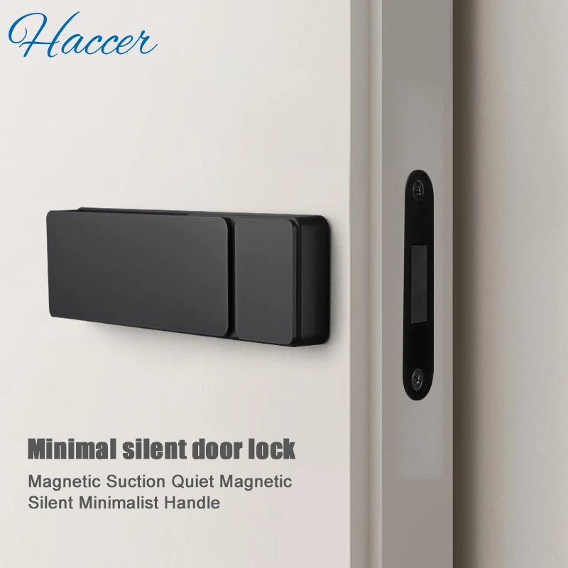 Pure Copper Interior Door Lock Magnetic Suction Quiet Magnetic Silent Minimalist Handle Bedroom Handle All Copper Bedroom Handle