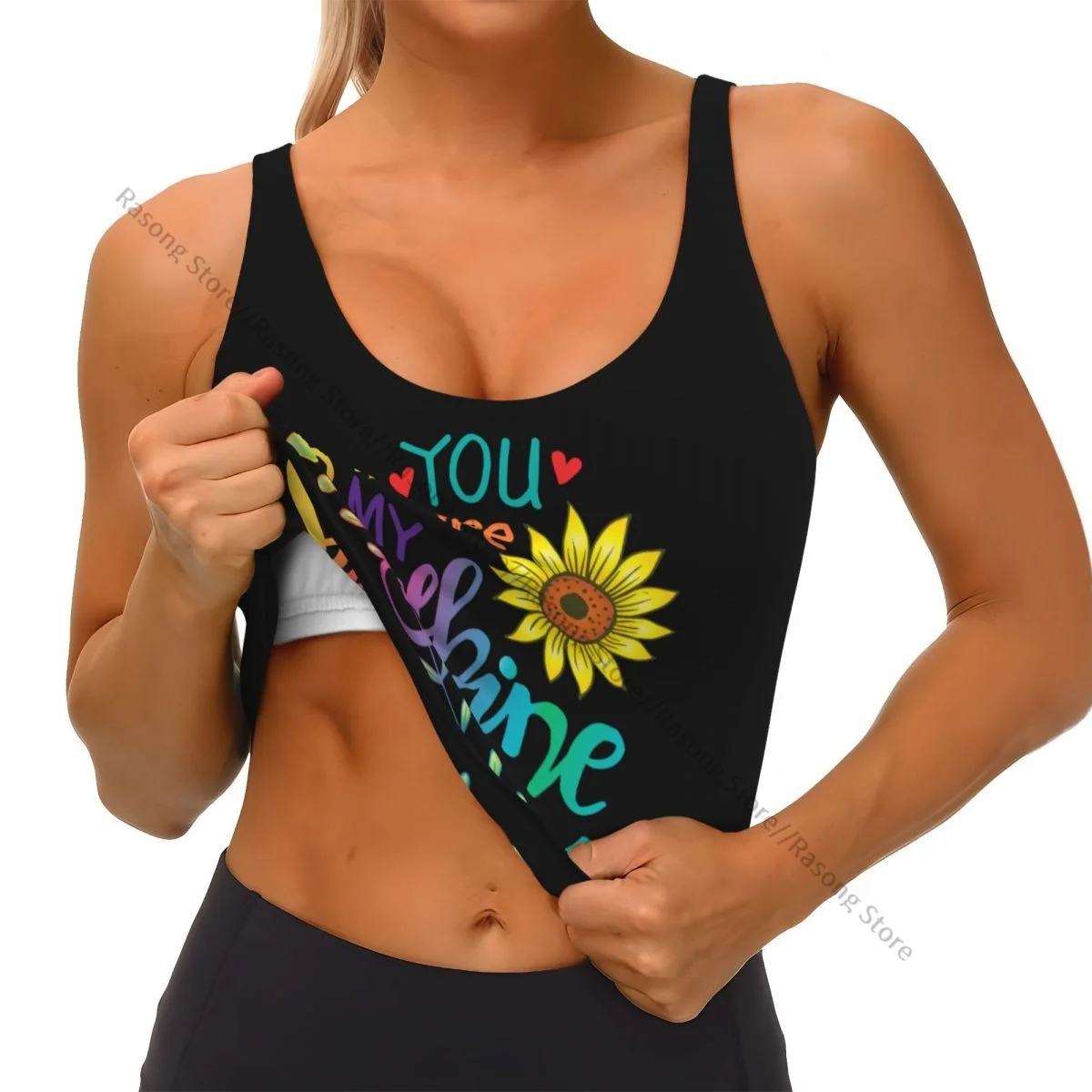 Sportbeha Dames Running Yoga Kleding Vest Je bent mijn zonneschijn Verzamelend fitnessvest