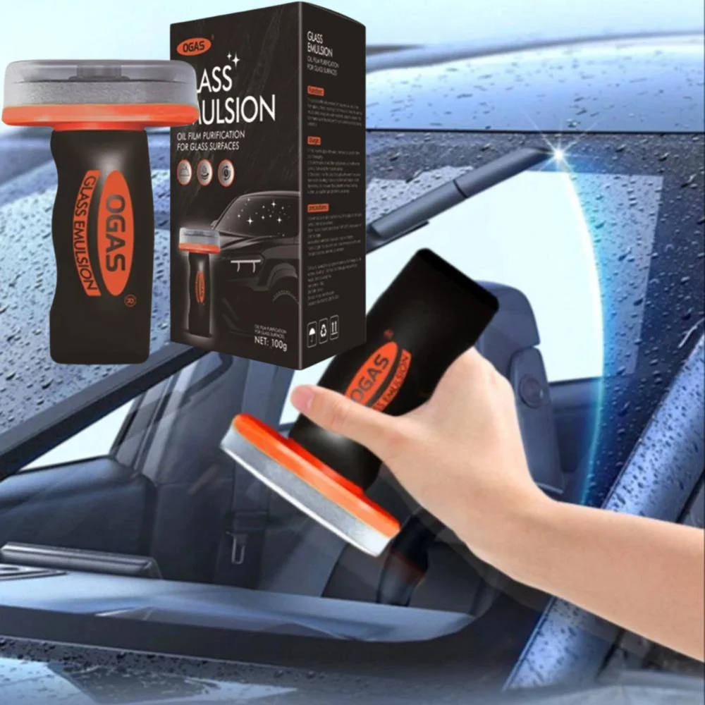 Glass Emulsion Oil Film Cleaning Brush Remove Stubborn Oil Stain for Car Windshield  Home Window Scratch-Free Safe Formula 100g