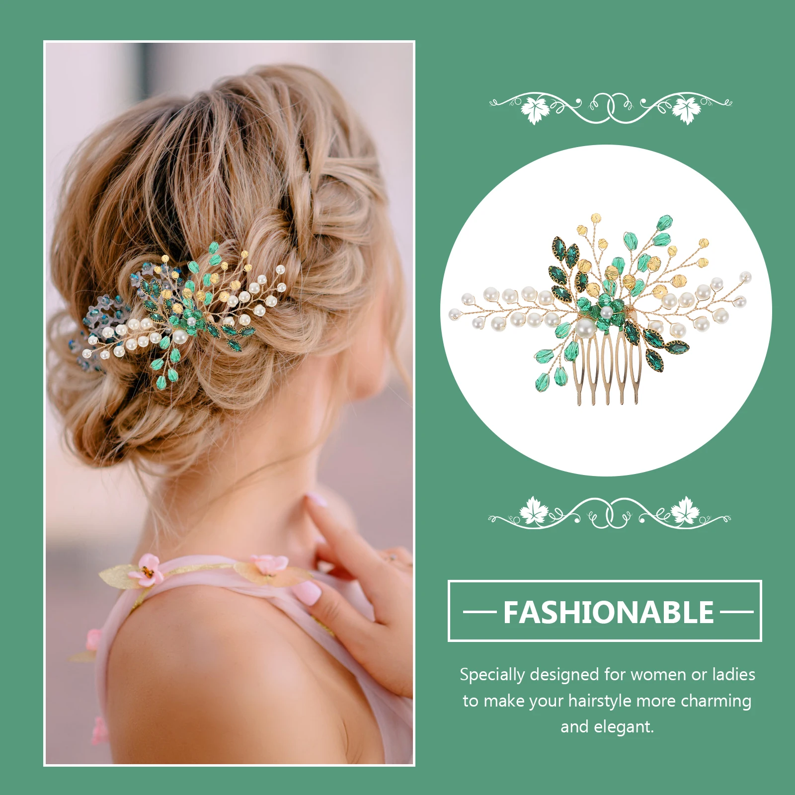 

Sparkling Bridal Hair Comb Rhinestone Wedding Headpiece Lightweight Decorative Side Hair Combs Fine Styling Accessories For