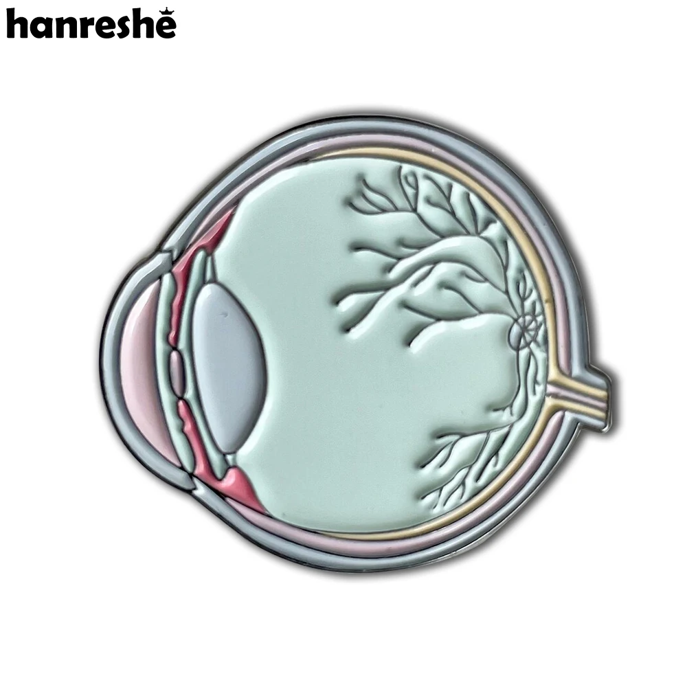 Hanreshe Enamel Medical Eye Pin Brooch Anatomy Eyeball Organ Personality Medicine Badge Jewelry Gift for Doctors and Nurses