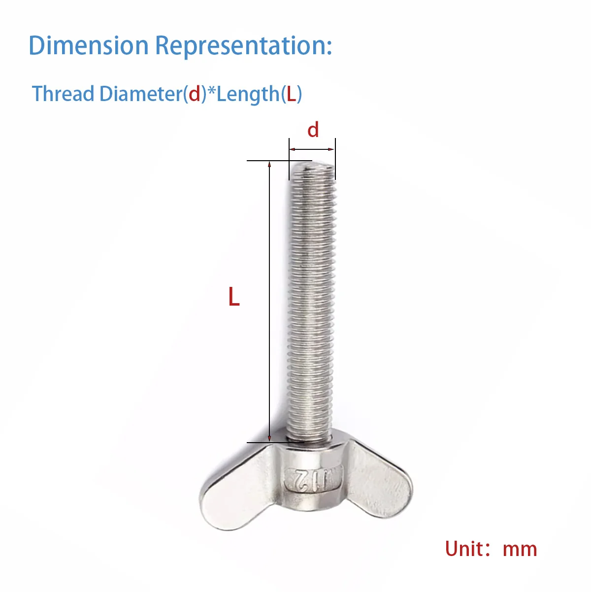 

304 Stainless Steel Butterfly Welding Screw Hand Twisted Screw Butterfly Sheep Angle Bolt M4M5M6M8M10M12