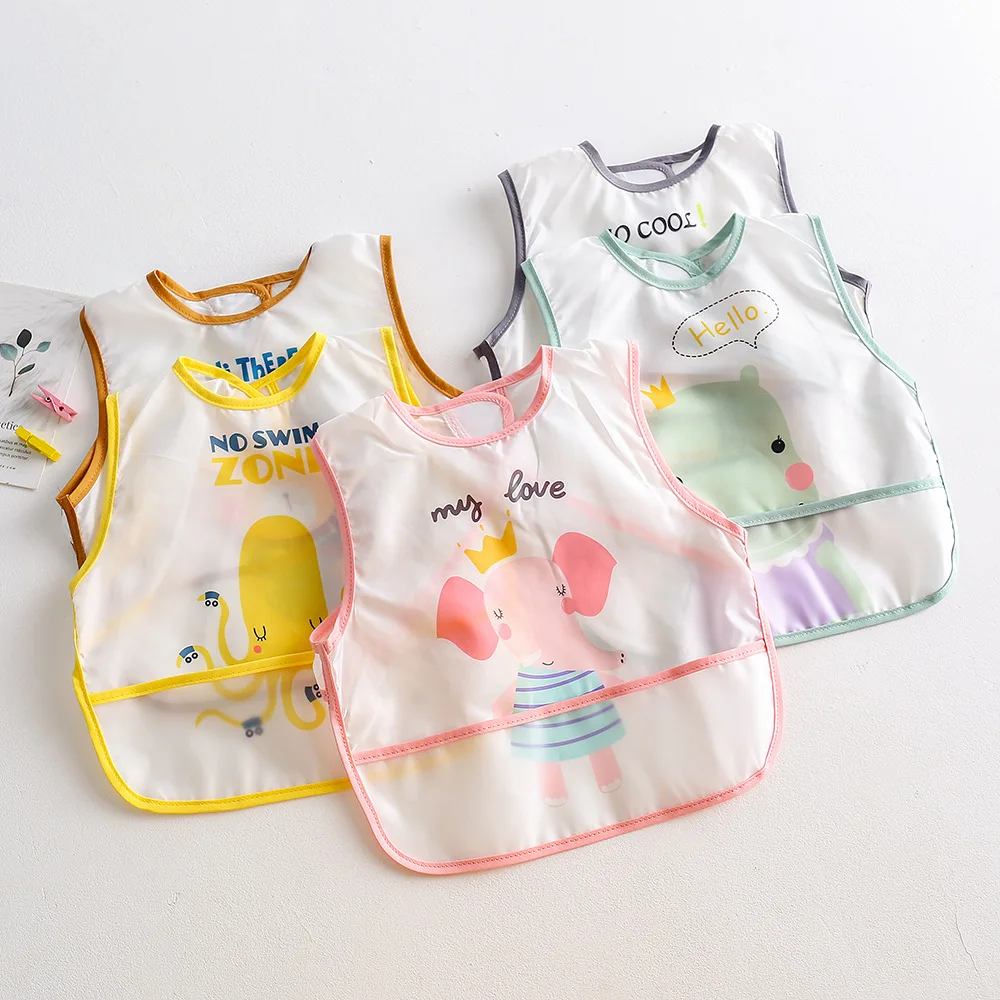 

New Cartoon Sleeveless Baby Bibs Waterproof Apron Cute Washcloth Feeding Bib Soft Burp Cloth For Toddler Boys Girls Bandana Bibs