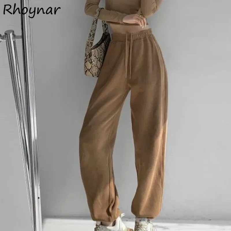 

Брюки-шаровары женские, уличная одежда, шикарные однотонные свободные брюки до щиколотки на шнурке, универсальные осенне-зимние женские брюки в консервативном стиле Ulzzang Mujer