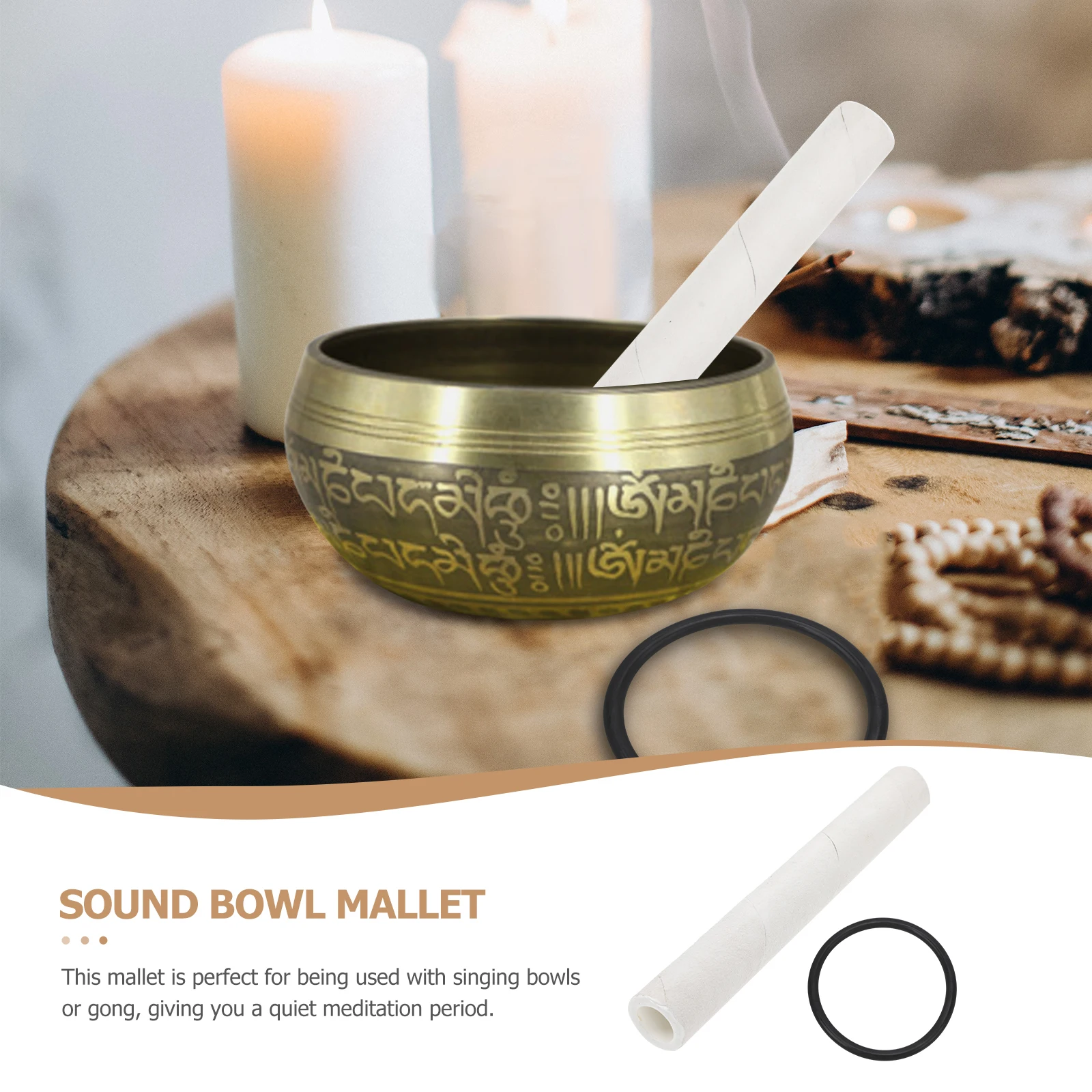

1 set 1 Set Professional Singing Bowl Striker Mallet Sound Bowl Accessory Meditation Yoga Stick For Chanting Bowls Gongs