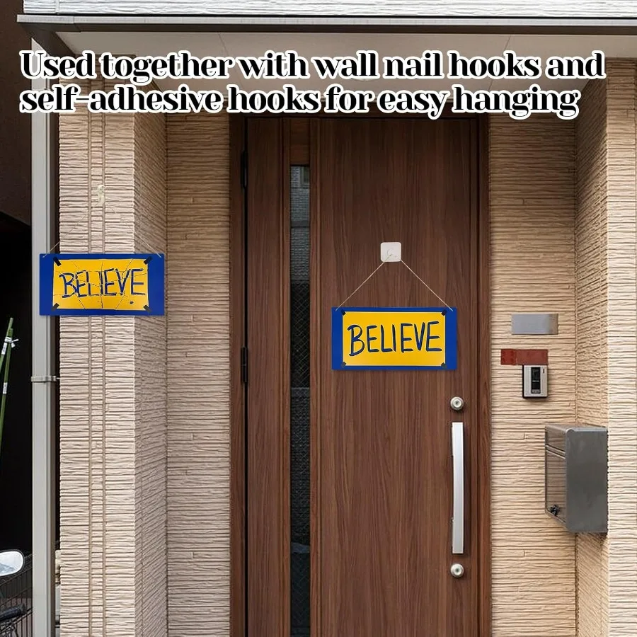 2 قطعة تحفيزية صدق علامات برنامج تلفزيوني المنزل مكتب الباب الأمامي معلقة اللوحة لكرة القدم كذبة مدرب غرفة نوم رجل الكهف عيد الميلاد D #5