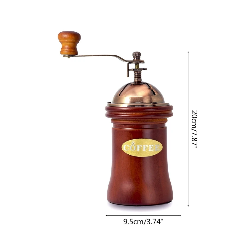 Manual Coffee Grinder Vintage Hand Crank Coffee Mill with Adjustable Gear Setting Ceramic Burr