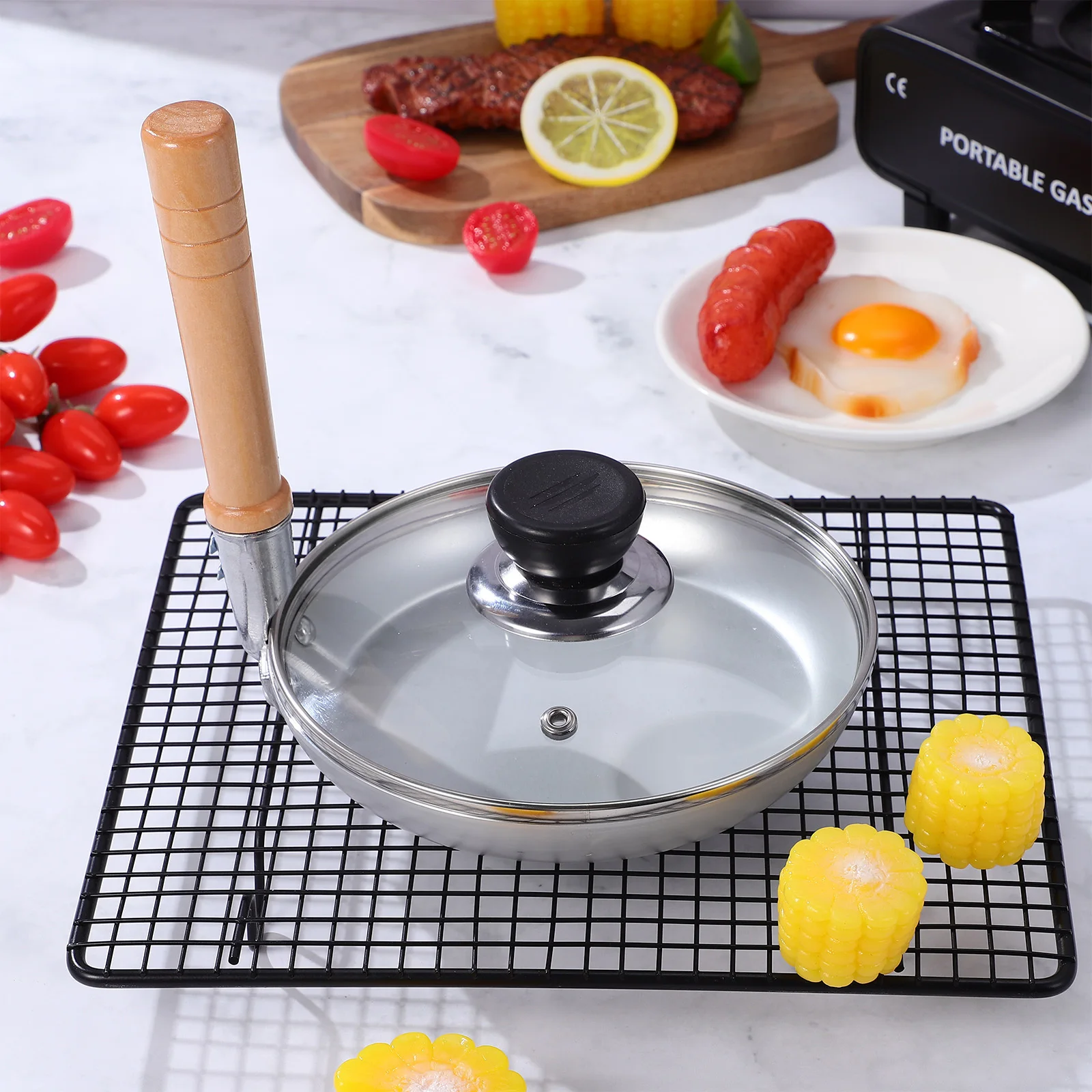 

Japanese Tamagoyaki Pan 20Cm Small Size Wood Handle Non-Stick Frying Pan For Oyakodon Egg Home Kitchen Cooking Use