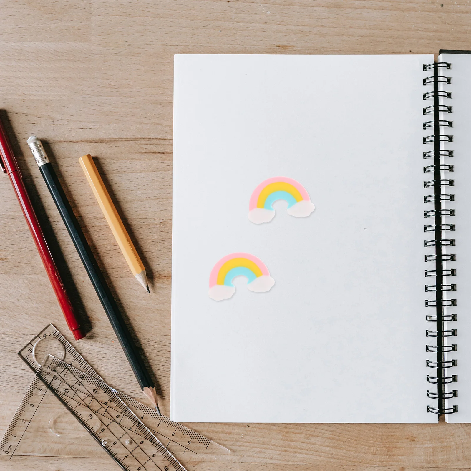 

50Pcs Lovely Rainbow Erasers Bulk Mini Cute Pencil Erasers for School Classroom Office Student Supplies Drafting Supply