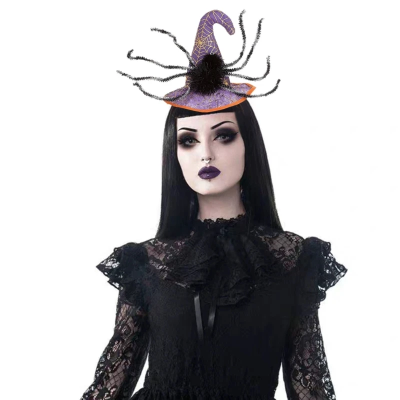 Witch Costume Headband Spiders Hair Hoop Skull Halloween Spiders Headwear