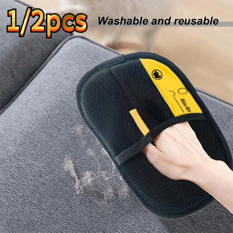 Pet Hair Glove Removal Cat Grooming Reusable Electrostatic Dedusting Brush Dog Hair Remover For Bed Sheet Couch Carpet Clothes