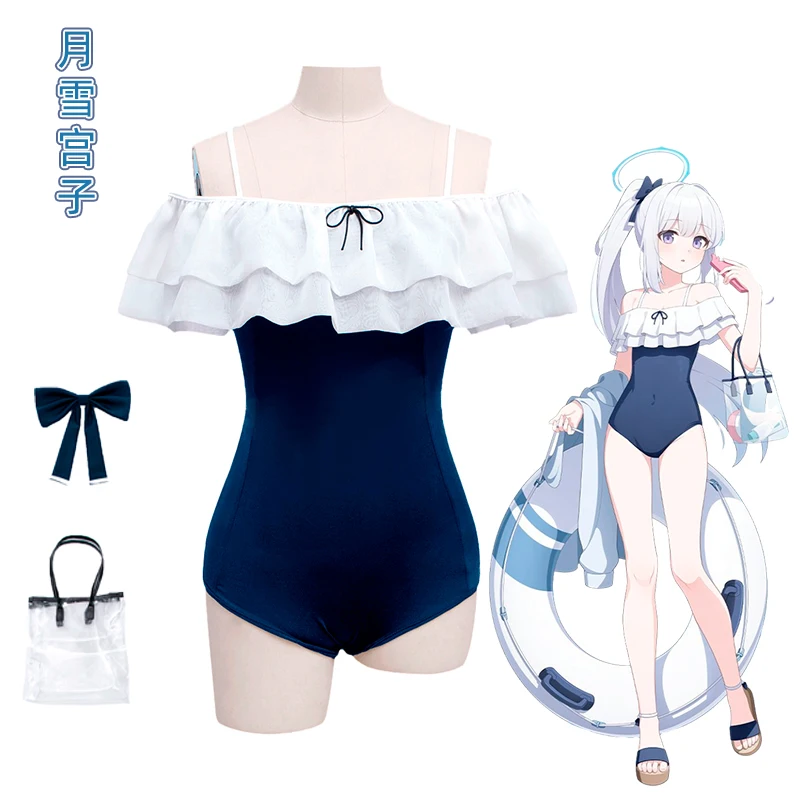 Unisex Anime Cos Blue Archive Tsukiyuki Miyako Cosplay Costumes Halloween Christmas Party Uniform Suit Accessories Party Costume