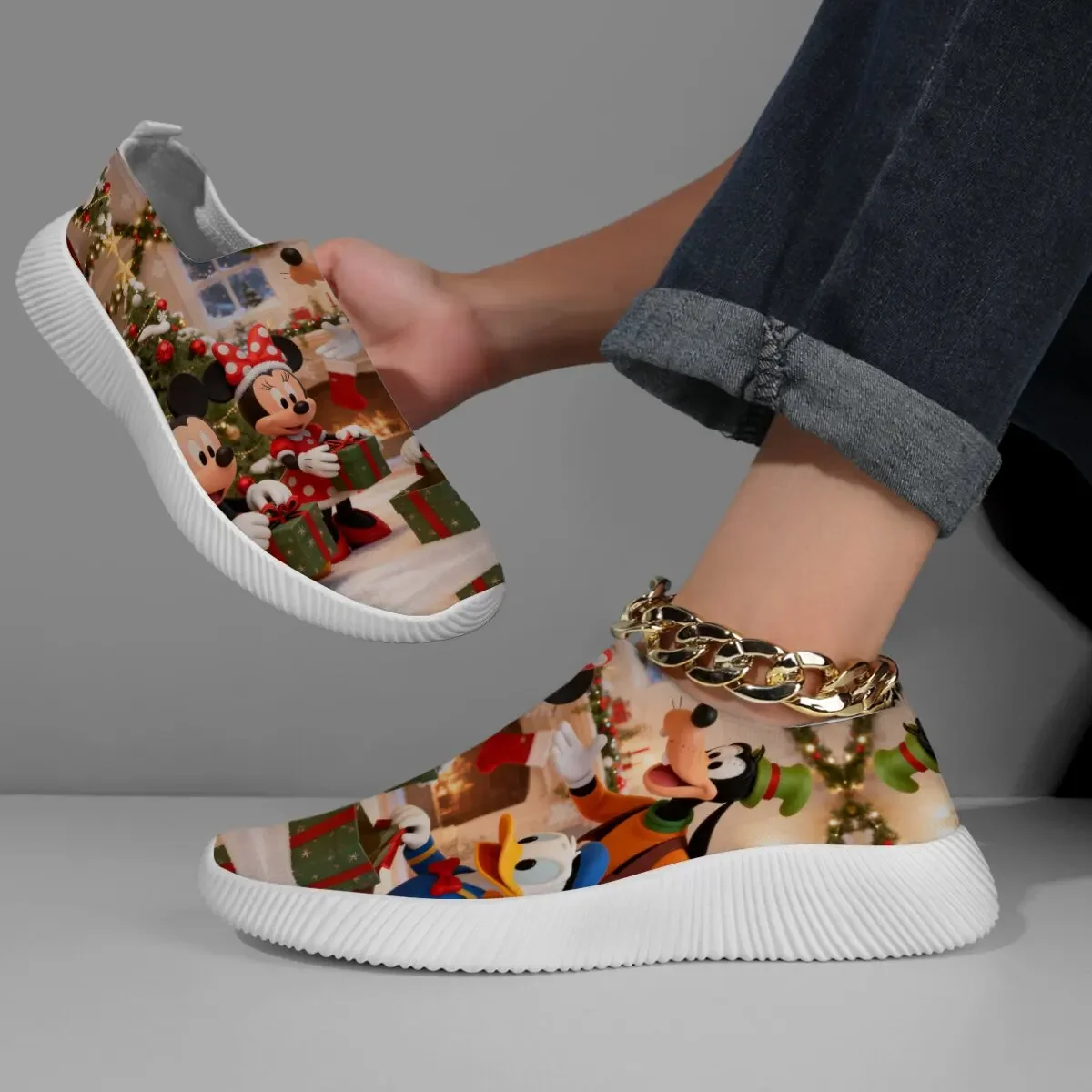 

Disney Goofy Donald Duck Christmas Women Flats New Casual Lightweight Flat Loafers Shoes Trendy Shoes for Women Zapatos De Mujer