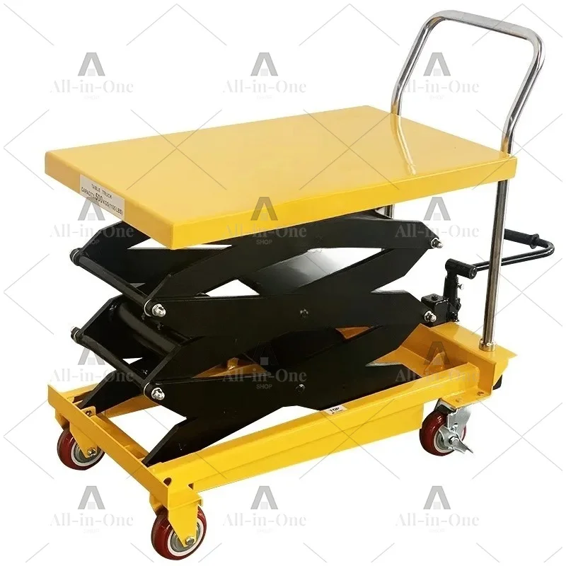 Manual Hydraulic Scissor Lift Platform, Hand Push Mobile Workbench for Mold Processing