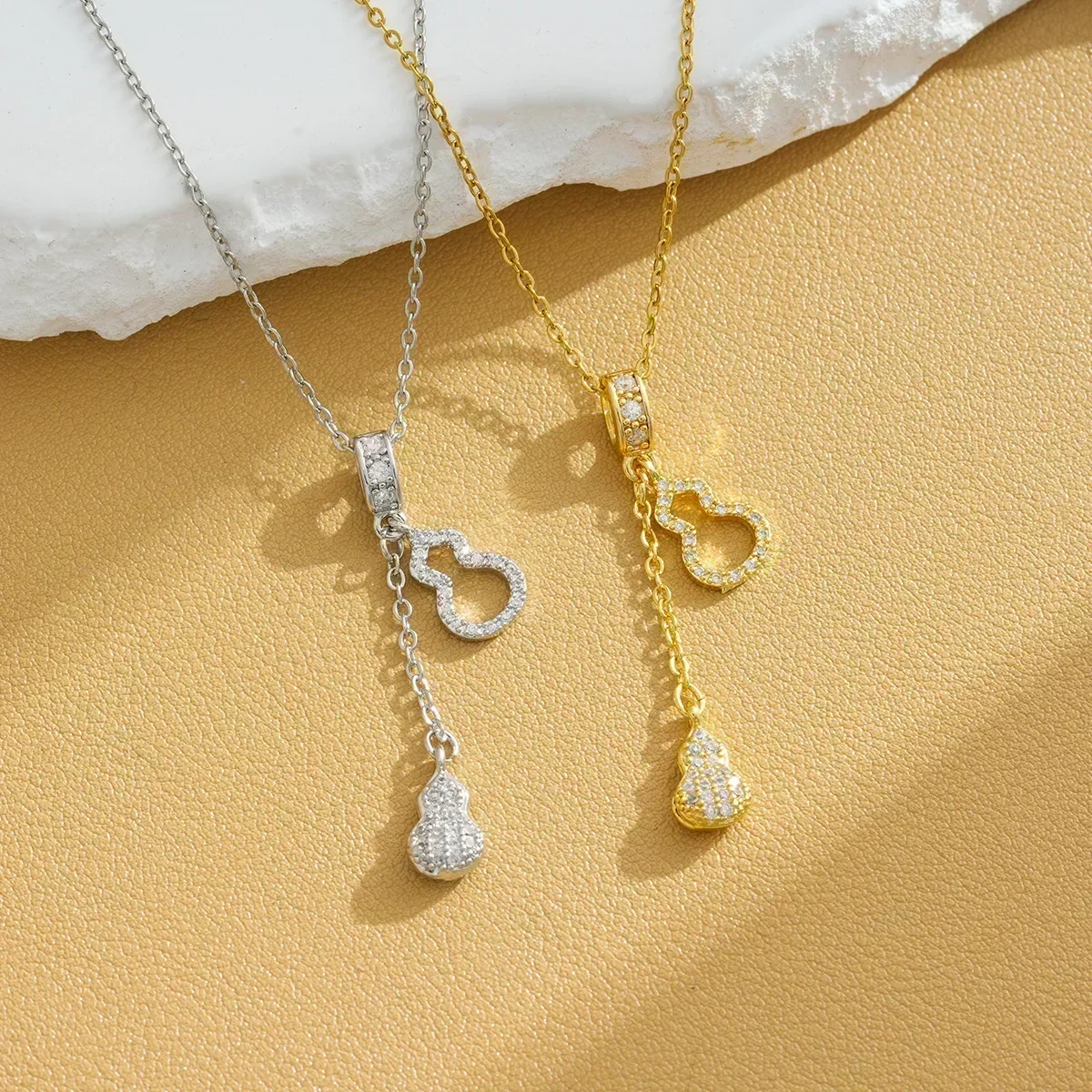 Модное колье из тыквы, женское колье с выдолбленными бриллиантами, легкие роскошные аксессуары, цепочка на ключицу