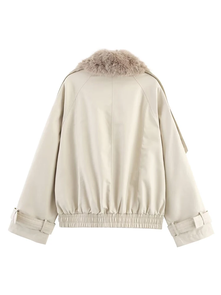 HH 2025 Fashion Women Elegant Casual Loose Jackets Woman Street Style Lapel Double-Breasted Pocket Decoration Short Coats