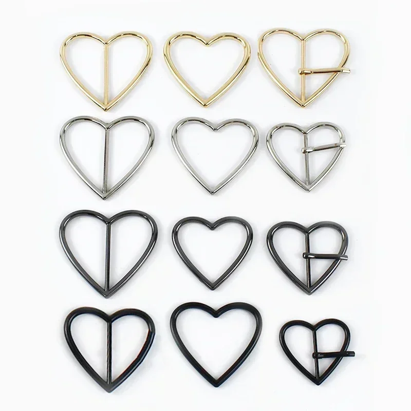 5/10Pcs Meetee 20/25/30/35/40mm Metal Buckles Heart O Ring Hook Bag Strap Tri-Glide Sliders Webbing Pin Belt Buckle Accessories