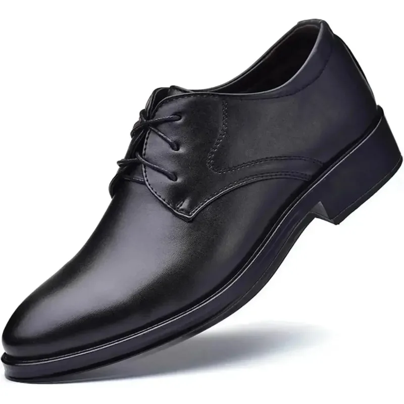 Men's Oxford Shoes, Classic Matte Upper Business Formal Dress Shoes, Genuine Leather Lace-Up Design for Office & Wedding