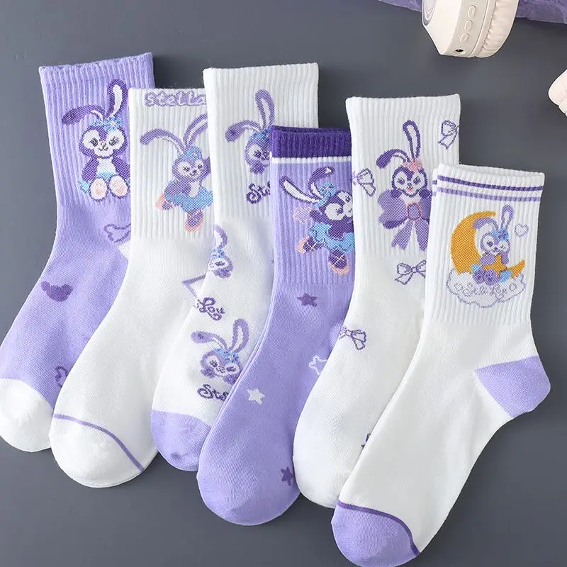 

6 Pairs /lot Disney Cute Cotton Socks Kawaii Korean Style Anime Comfortable Breathable Outdoors Sports Socks Toys Girls Gifts