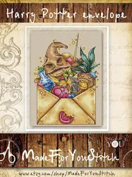 Letter From The School Of Magic 24-28 Cross Stitch Kit Aida Count Unprint Canvas Stitches Embroidery DIY Handmade Needlework