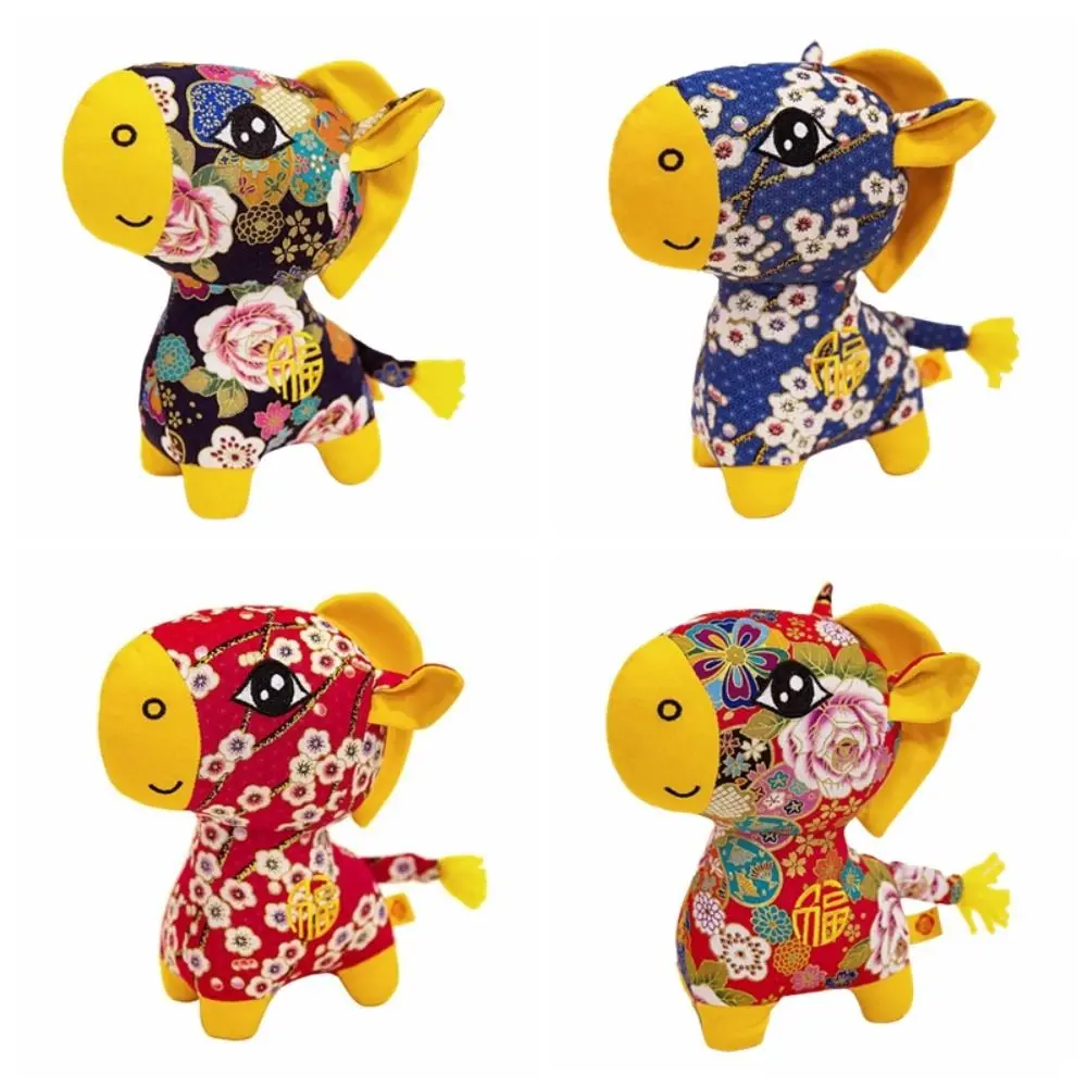 Chinese Style Horse Mascot Stuffed Animal Soft Fluffy Plush Horse Stuffed Animal Toy PP Cotton Collection