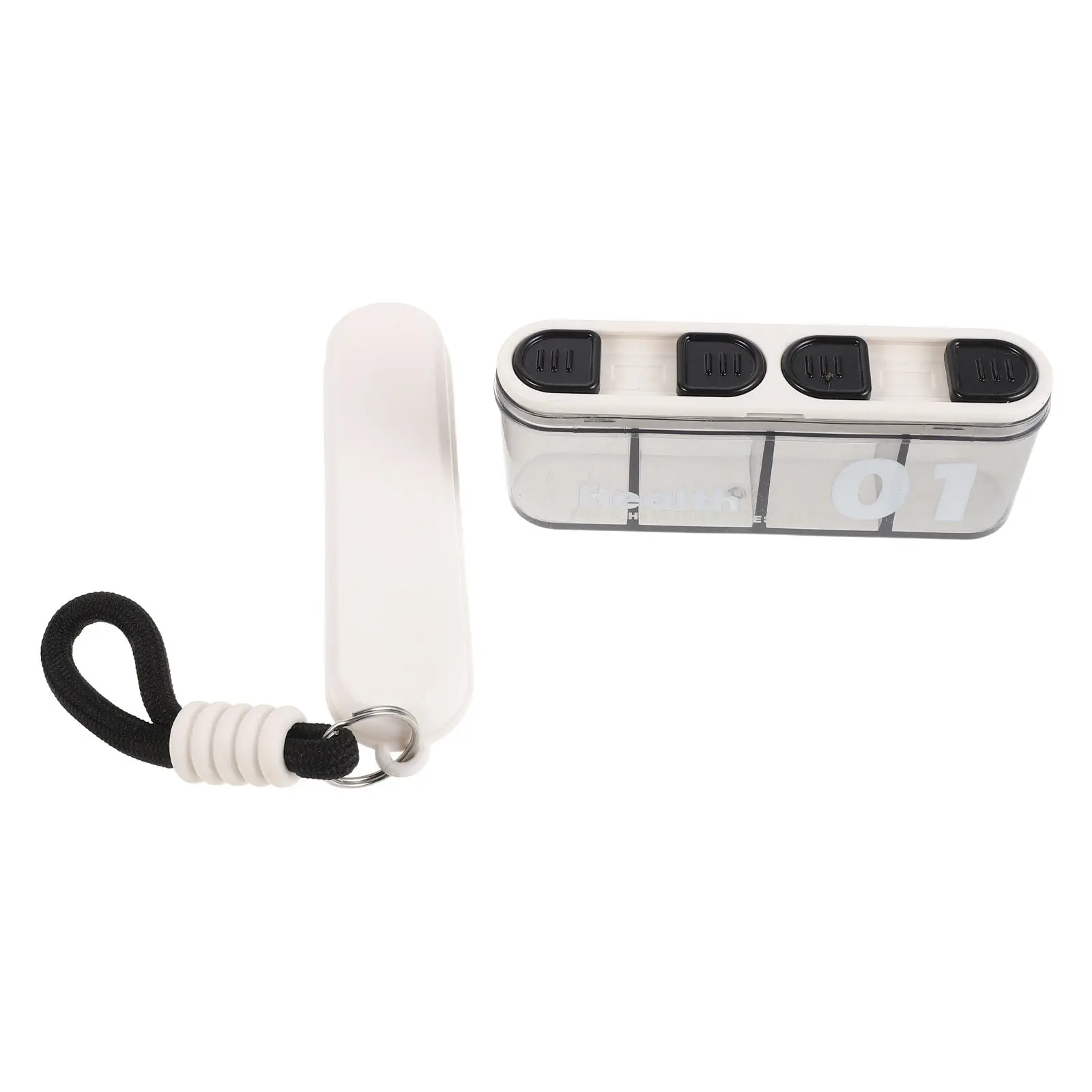 

Transparent Travel Pill Organizer Compact 4 Compartment Daily Medicine Storage Box Moistureproof Vitamin Case Pocket Purse Work