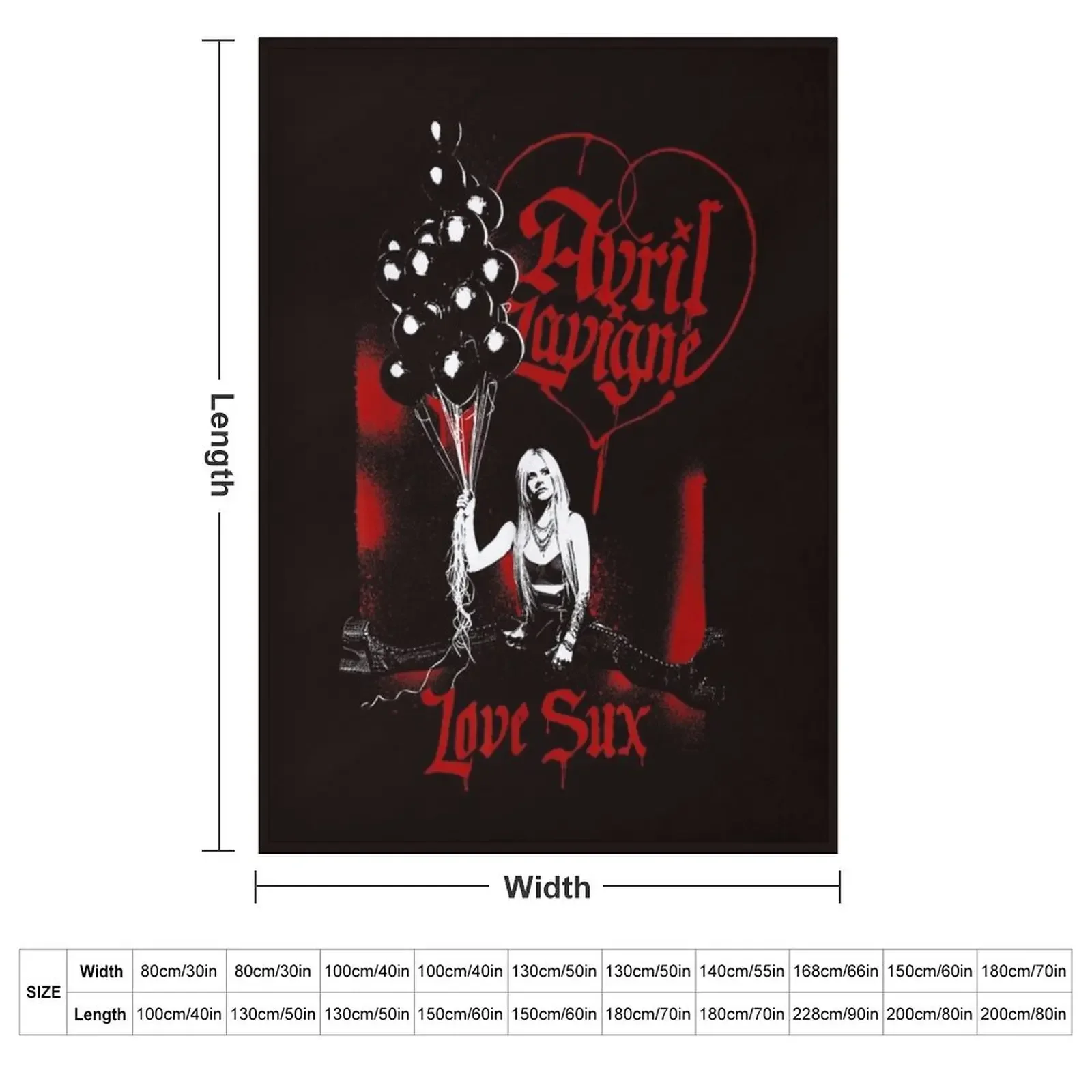 official avril lavigne love sux balloons Throw Blanket Flannels funny gift Decorative Beds warm for winter For Baby Blankets