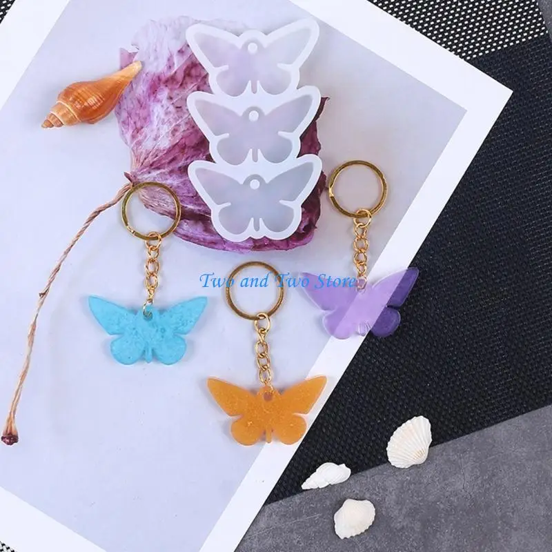 

HX6F 2 шт., форма для сережек из смолы в форме бабочки, силиконовая форма для литья ювелирных изделий, форма для подвески