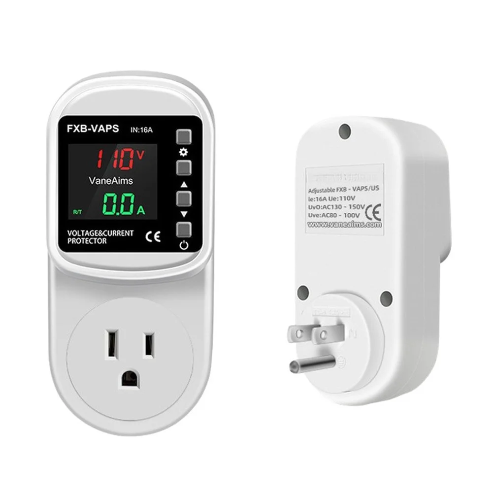 16A Adjustable Over Under Voltage Protector For 110V Appliances Surge Protection Device For Home And Office Safety