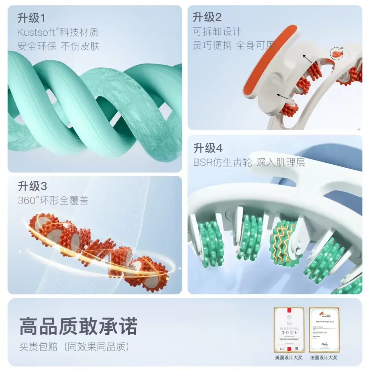 

2025 NEW Ring Leg Clamping Massage Roller Leg Muscle Relaxation Massager