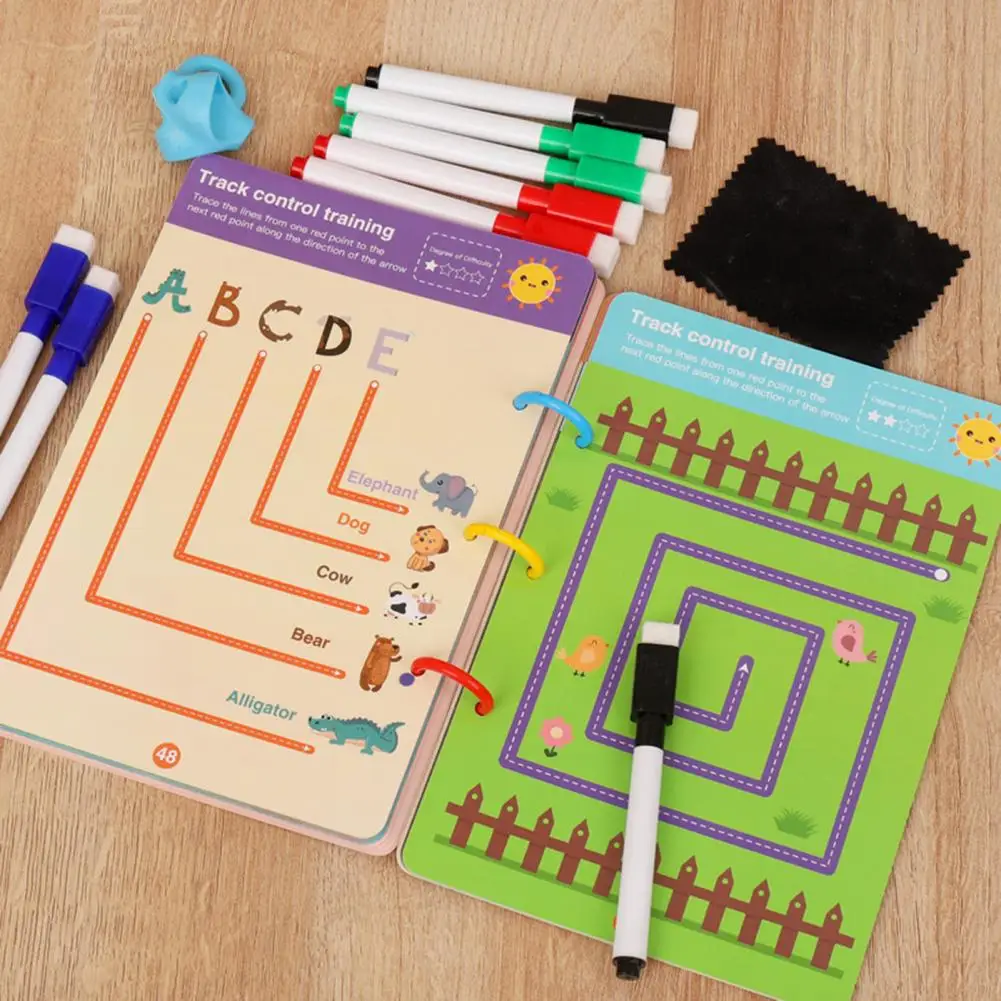 Fine Motor Skills Development Book Pen Control Training Book Reusable Handwriting Training Books for Kids Pen Control Workbooks