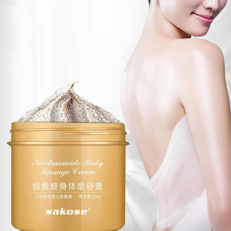 Nicotinamide body scrub exfoliates face removes goose bumps deeply cleans moisturizes and moisturizes translucent skin