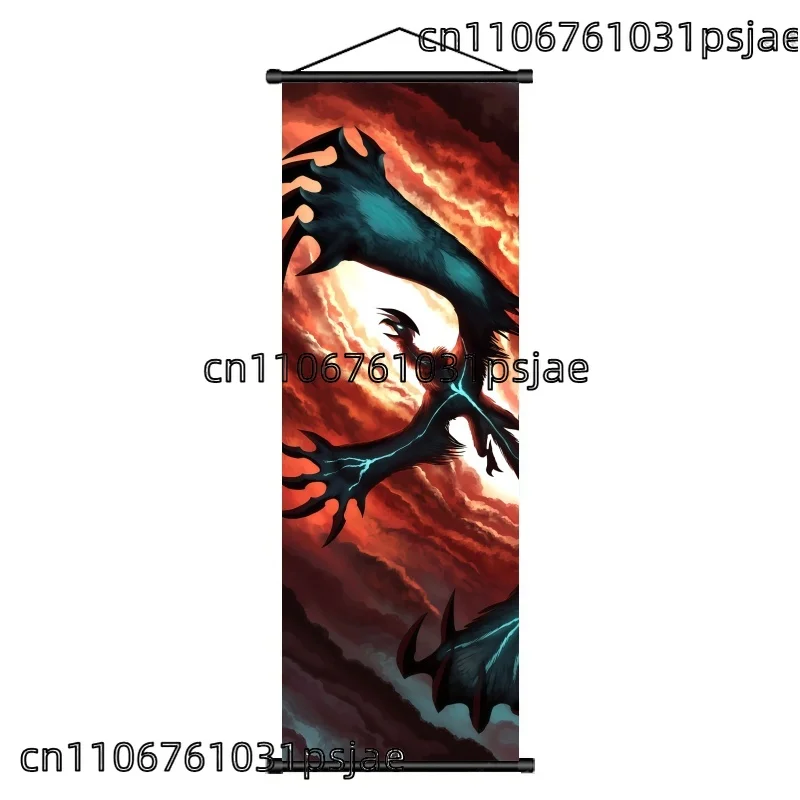 ديكور حائط قابل للتمرير من Majestic Yveltal Pokémon - قم بتخريب غرفةك مع هالة الظلام/الطائرة المذهلة - نوع البوكيمون الأسطوري