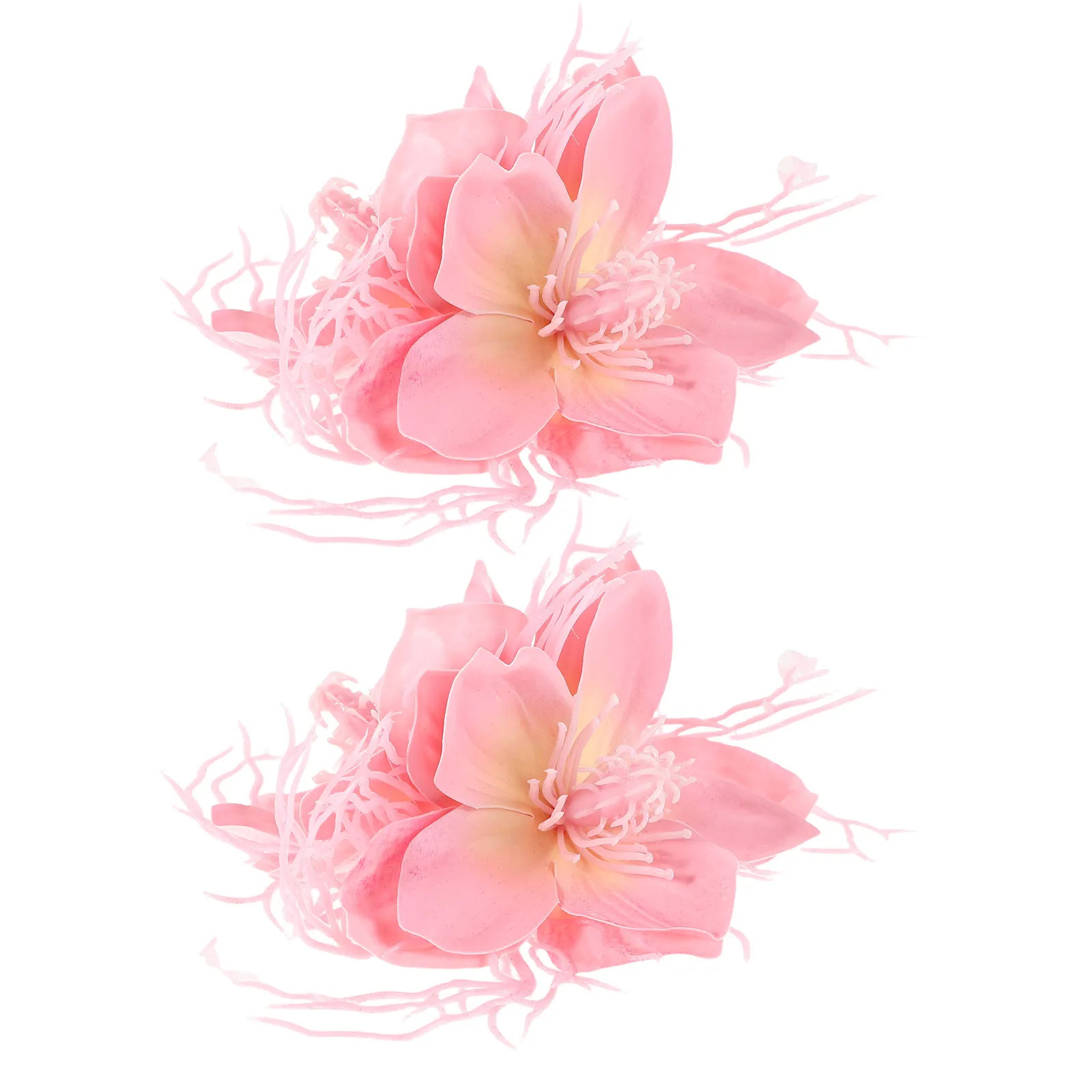 

2Pcs Hawaiian Flower Hair Clips Side Clip Artificial Tropical Hairpin Barrette Beach Vacation Hair Accessories for Women Style