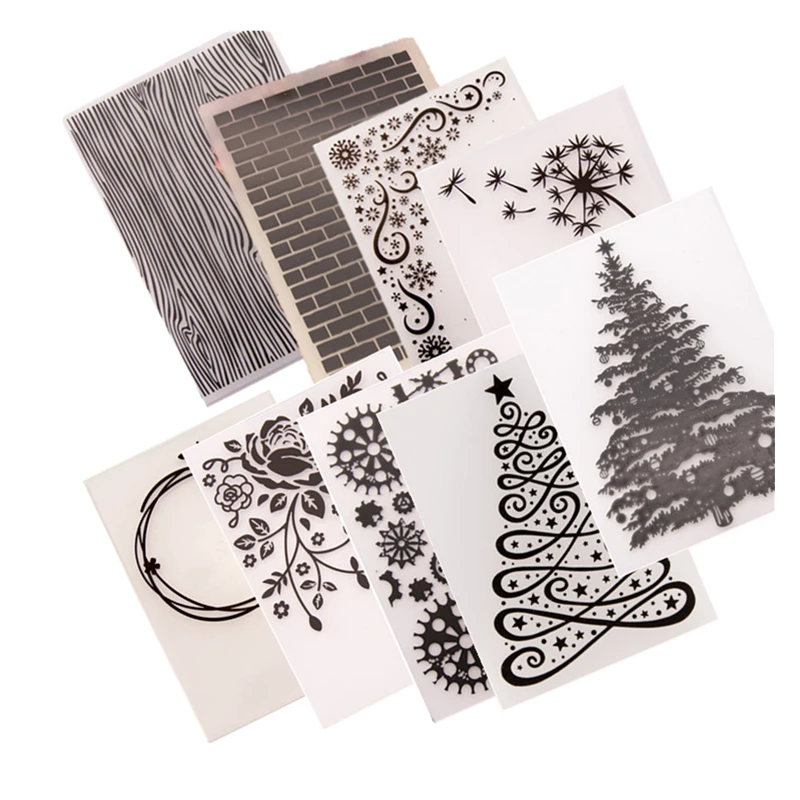 

6in Christmas Embossing Folders Collection Tree Embossed Teplate for Festival Card Background Decoration DIY Scrapbooking Card