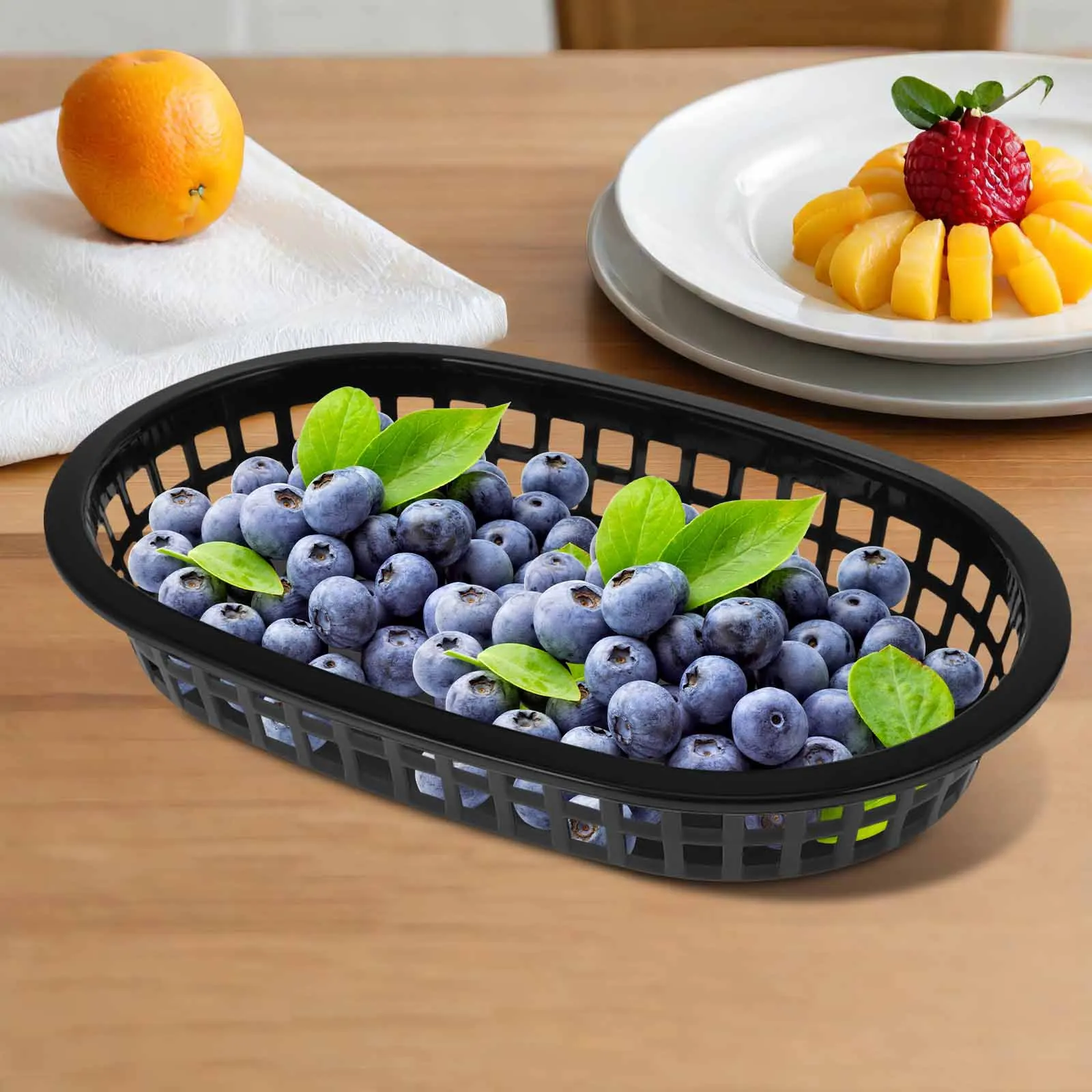 

Fast Food Serving Trays Reusable Plastic Fruit Plates Practical Dessert Storage Bins Snack Boats for Hamburgers French Fries
